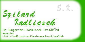 szilard kadlicsek business card